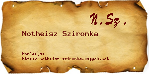 Notheisz Szironka névjegykártya